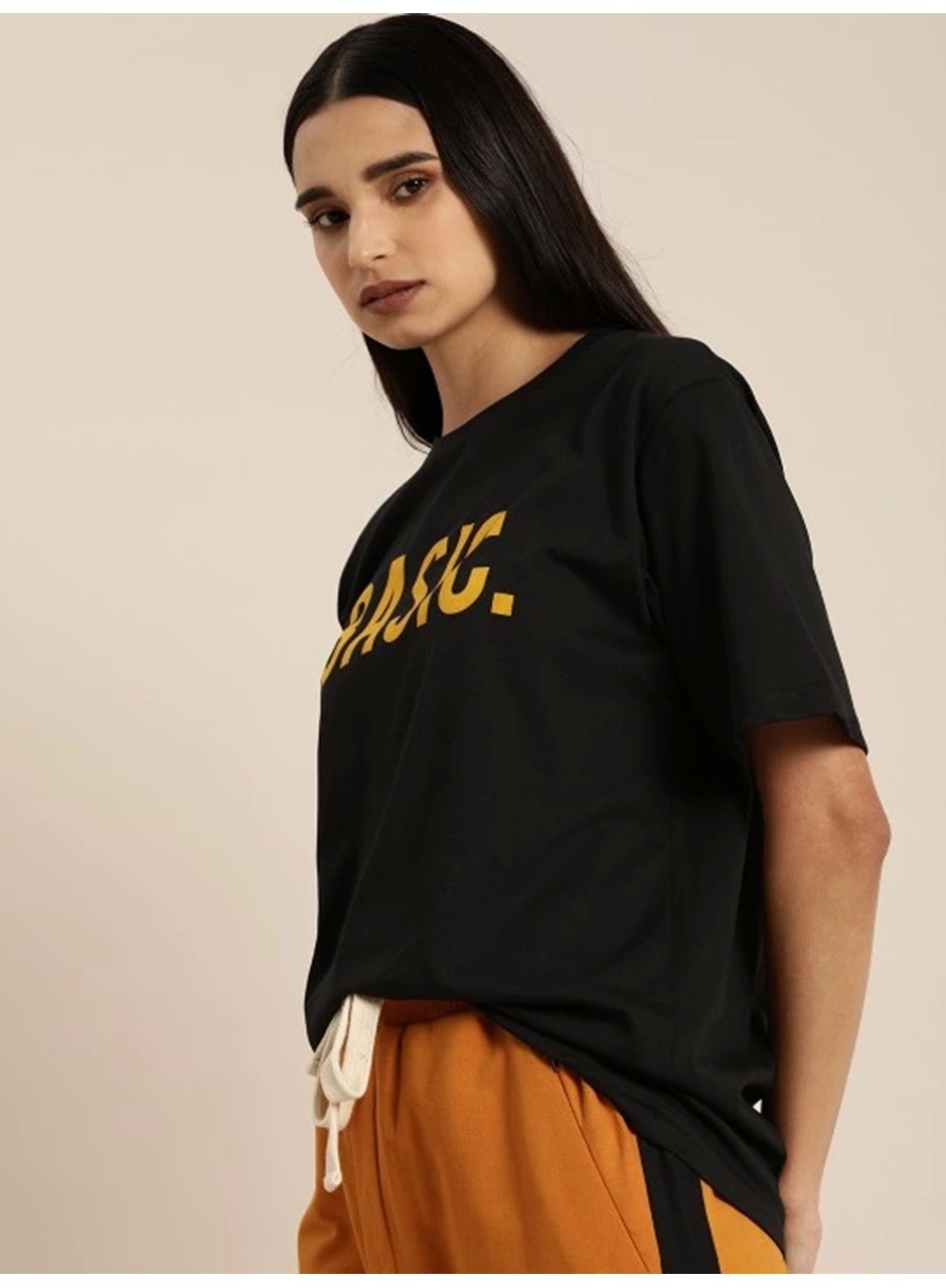 Baskılı T-shirt - Siyah