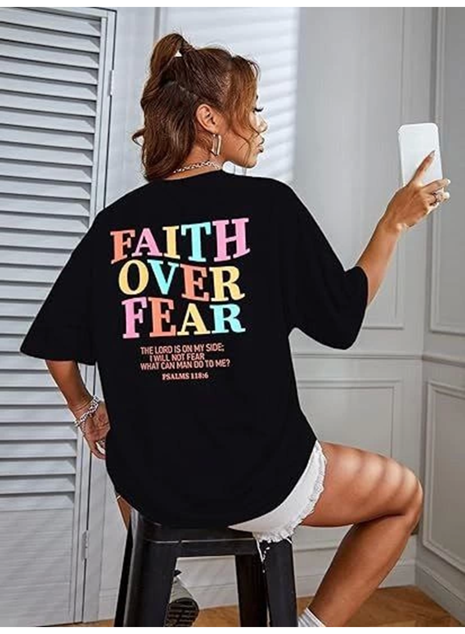 Bisiklet Yaka Baskılı T-shirt - Siyah