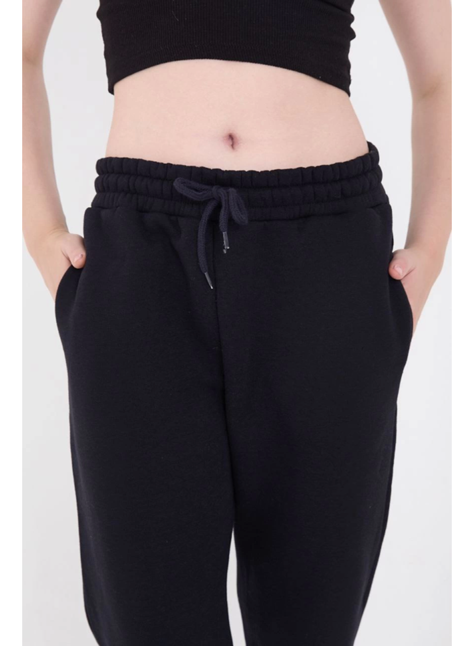 Üç İplik Basic Lastikli Eşofman Pantolon - Lacivert