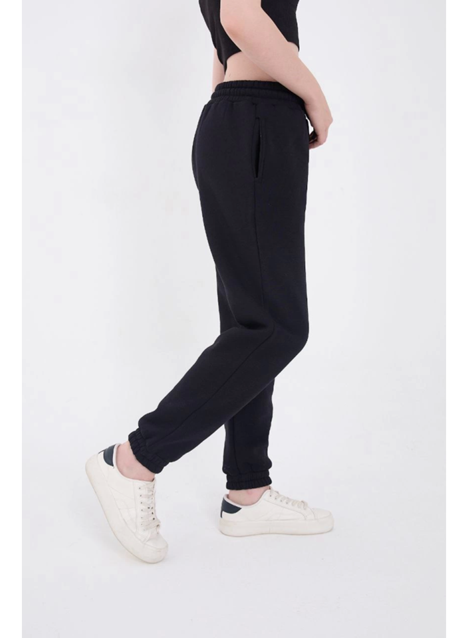 Üç İplik Basic Lastikli Eşofman Pantolon - Lacivert