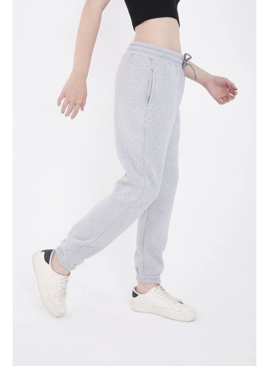 Üç İplik Basic Lastikli Eşofman Pantolon - Gri
