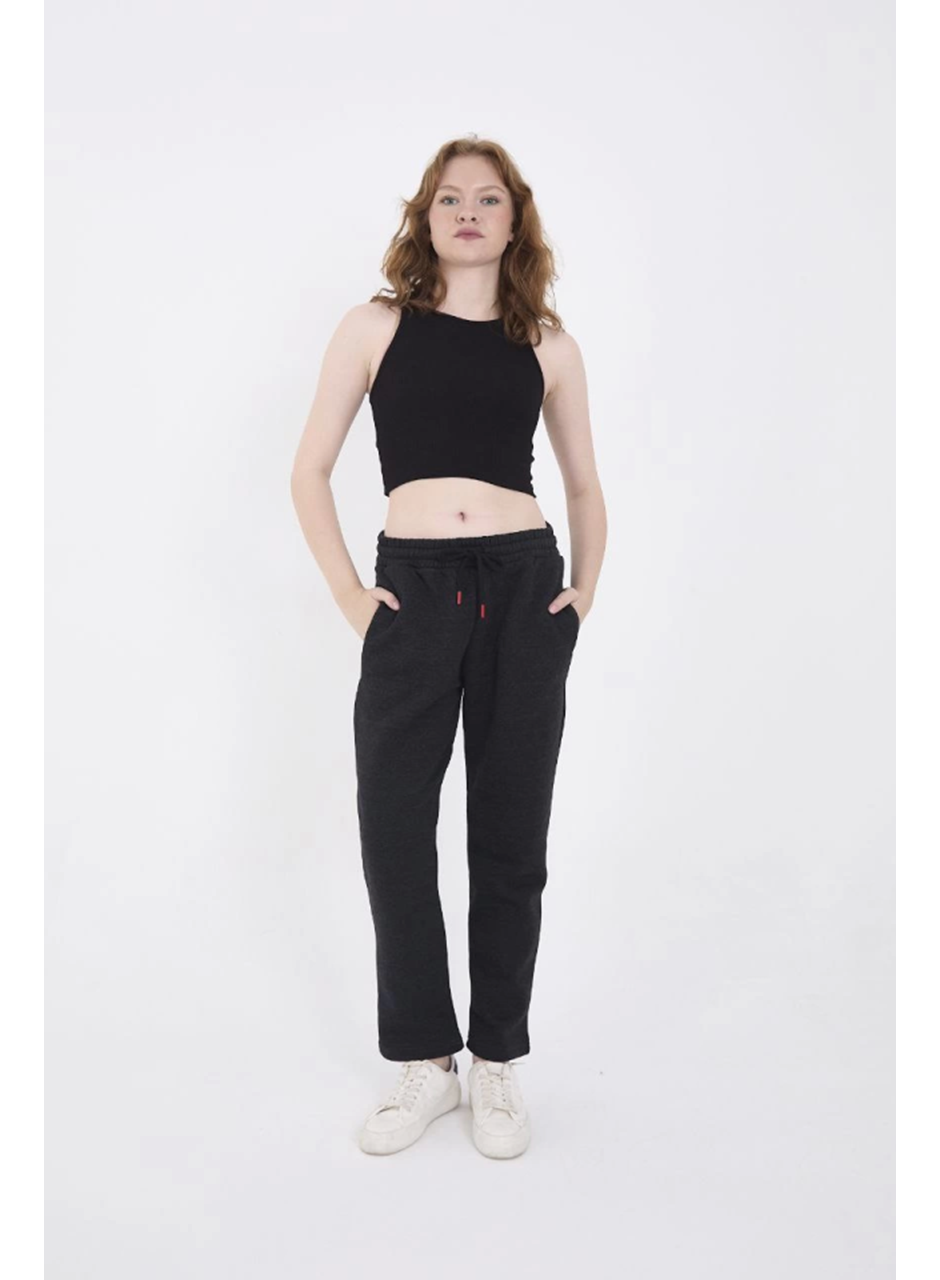 Unisex Üç İplik Basic Eşofman Pantolon - Antrasit