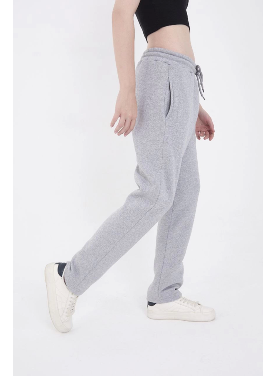 Lastikli Baskılı Eşofman Pantolon - Gri