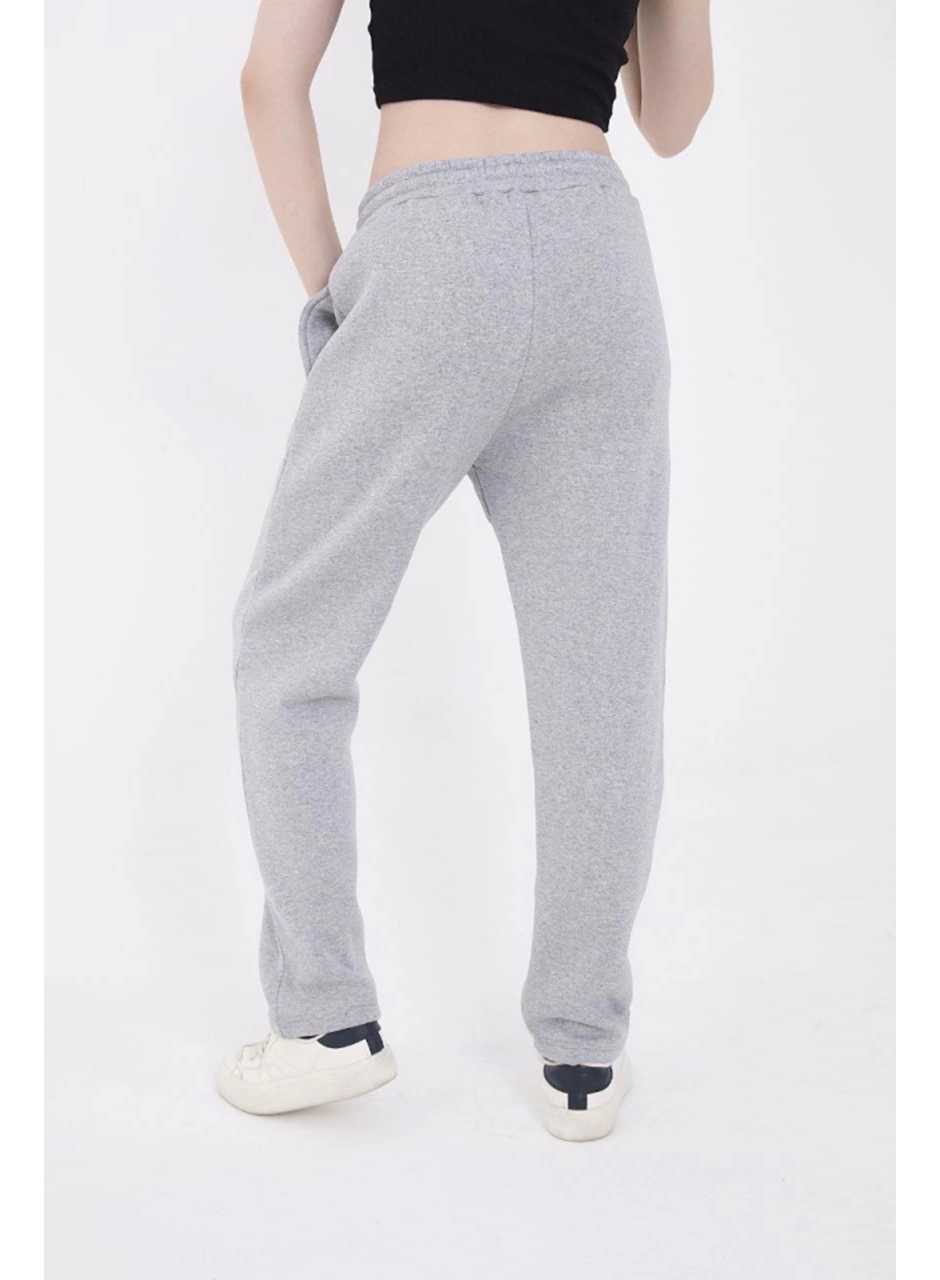 Lastikli Baskılı Eşofman Pantolon - Gri