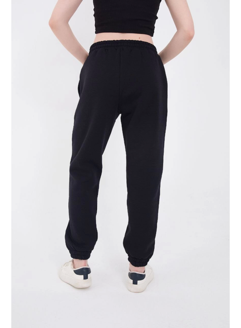 Lastikli Üç İplik Baskılı Eşofman Pantolon - Lacivert