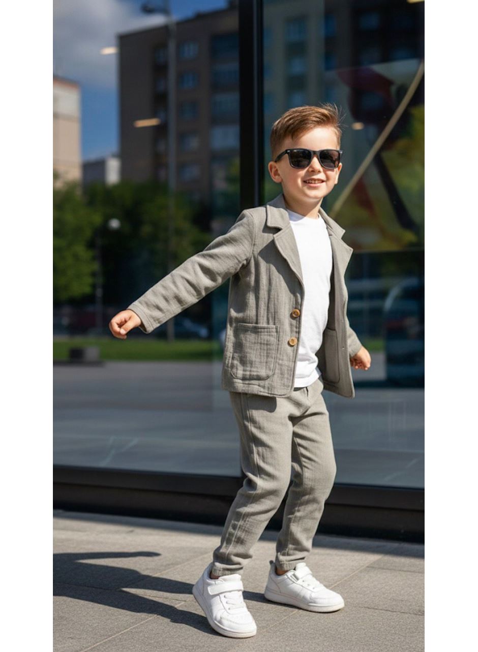 MÜSLİN GABARDİN CEKETLİ TAKIM 9-12 YAŞ 