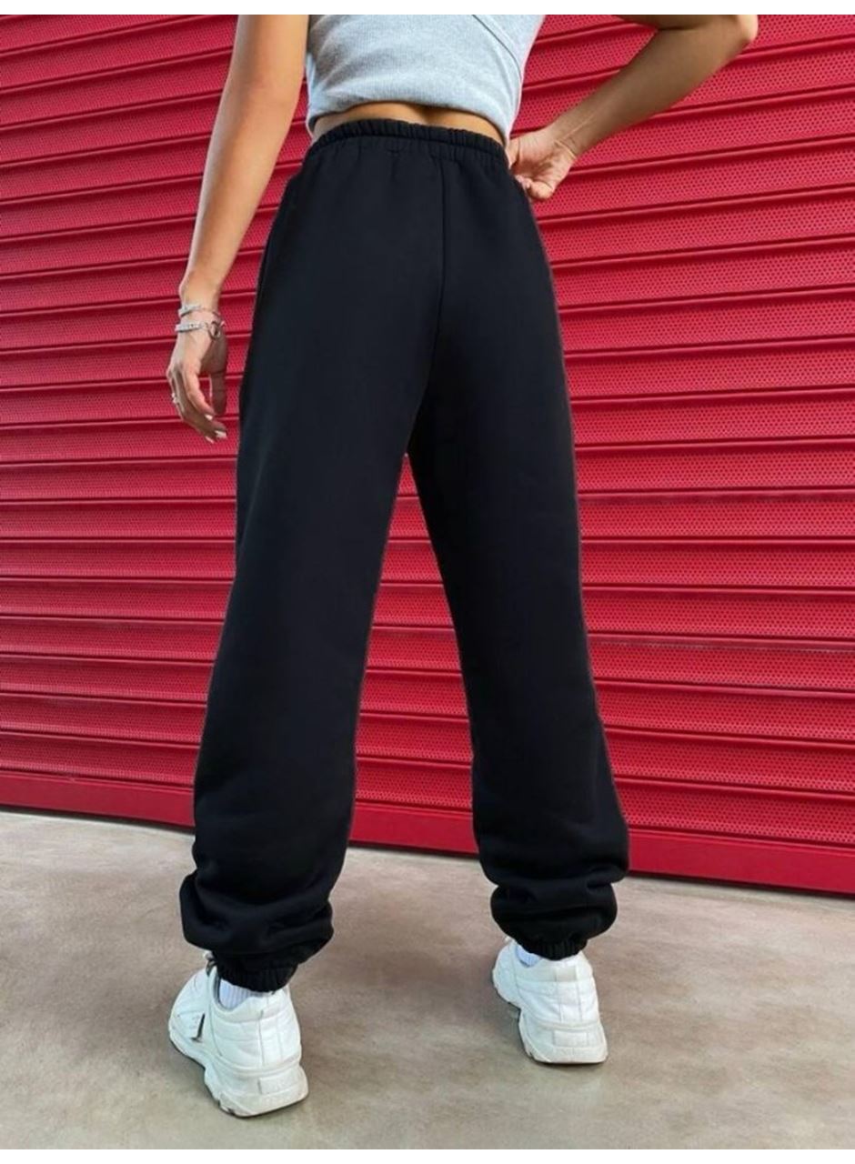 Kadın Yüksek Beli Lastikli Içi Polar 3 Iplik Eşofman Altı