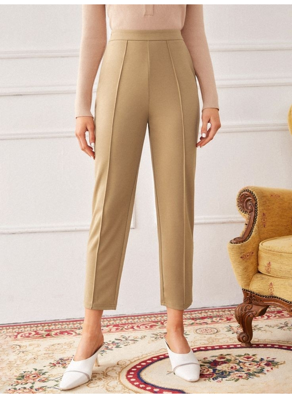 Kadın Yüksek Bel Ithal Krep Pantolon