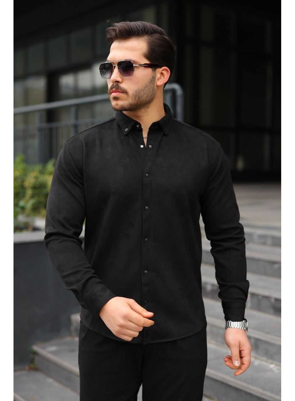 Erkek Uzun Kollu Süet Gömlek