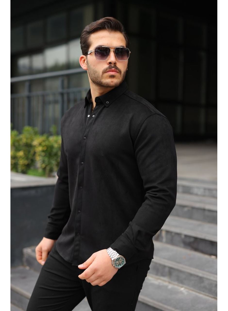 Erkek Uzun Kollu Süet Gömlek