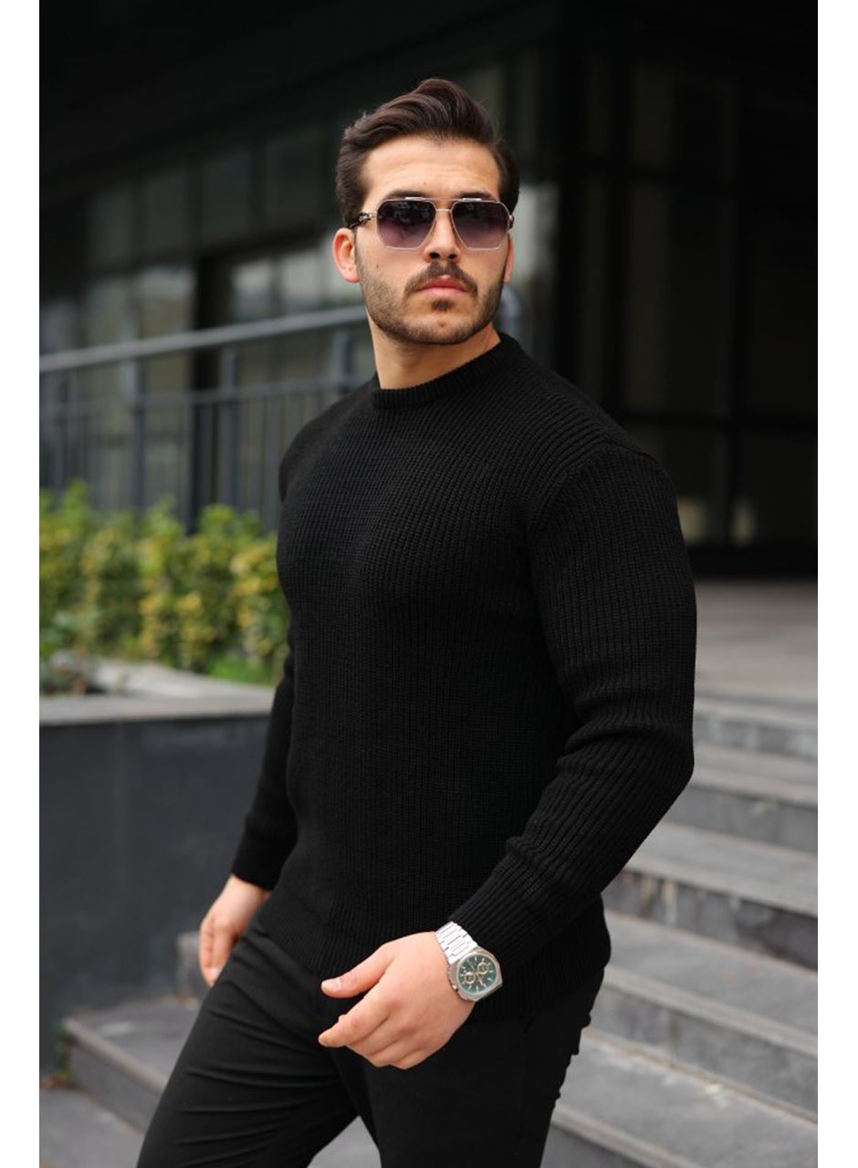 Erkek Bisiklet Yaka Örme Kazak