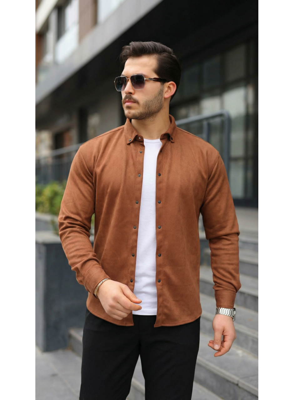 Erkek Uzun Kollu Süet Gömlek