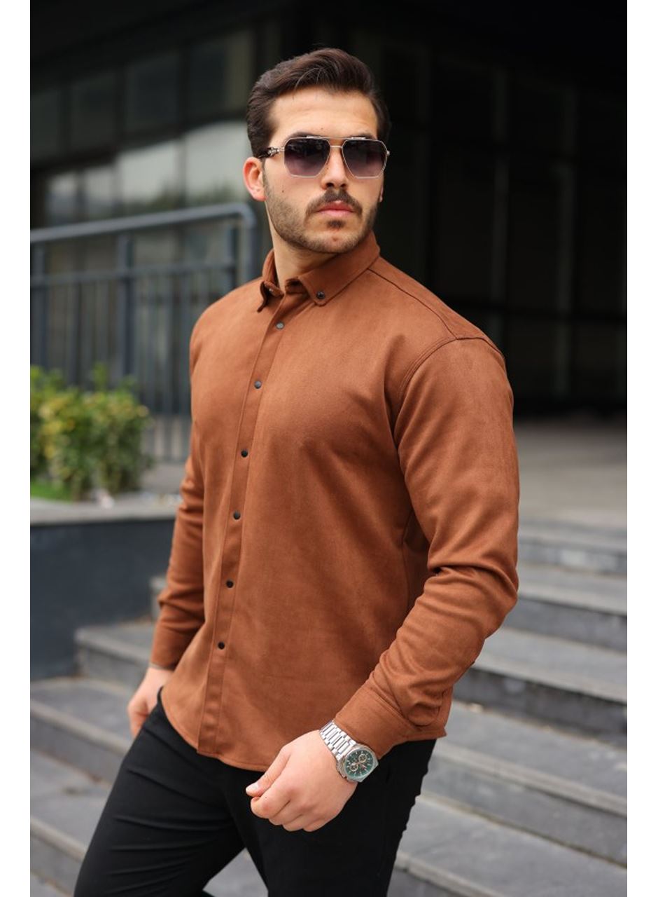 Erkek Uzun Kollu Süet Gömlek