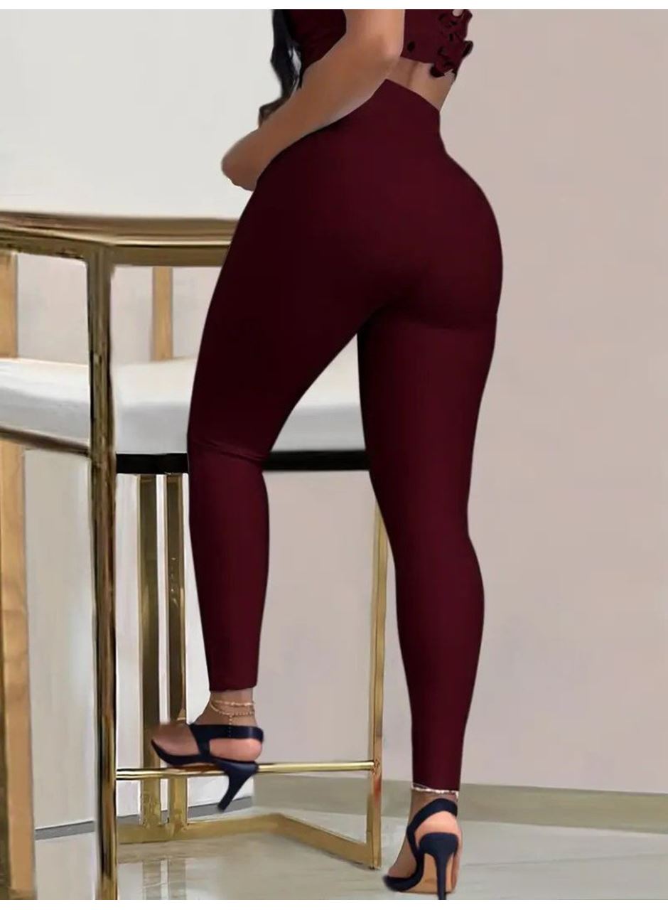 Kadın Yüksek Bel Belden Toka Detaylı Dalgıç Tayt