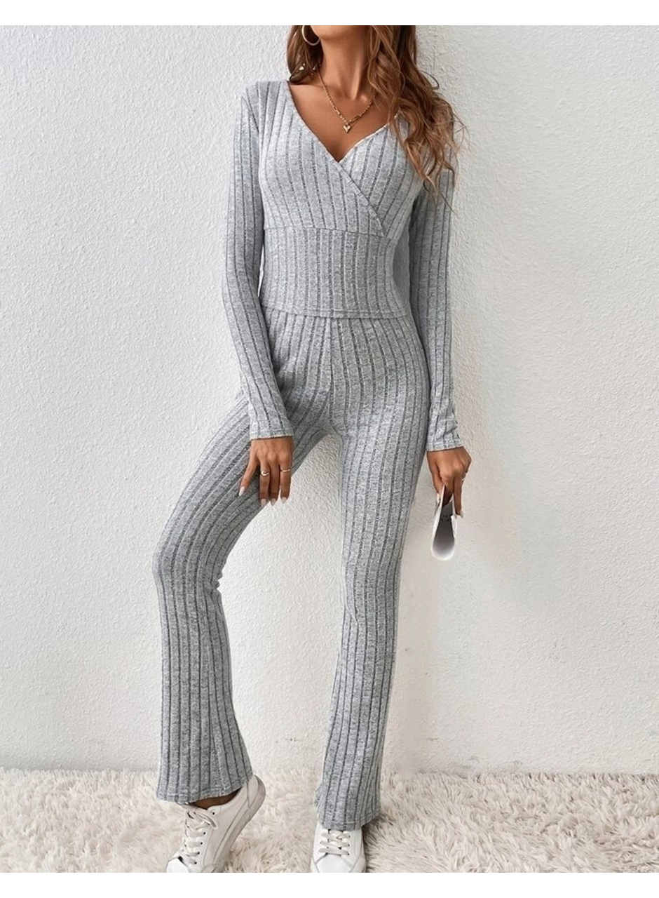 Kadın Uzun Kollu şardonlu Kaşkorse Ikili Takım