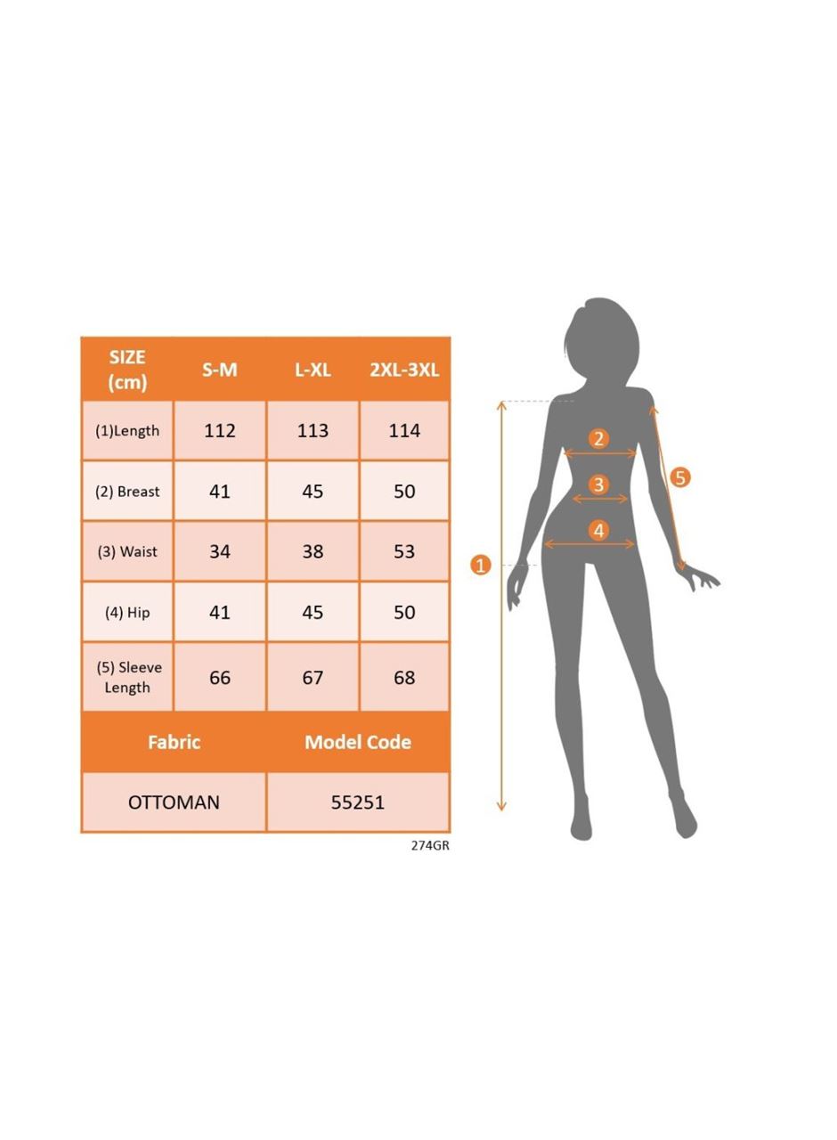 Kadın Uzun Kollu önden Fermuarlı Midi Ottoman Elbise