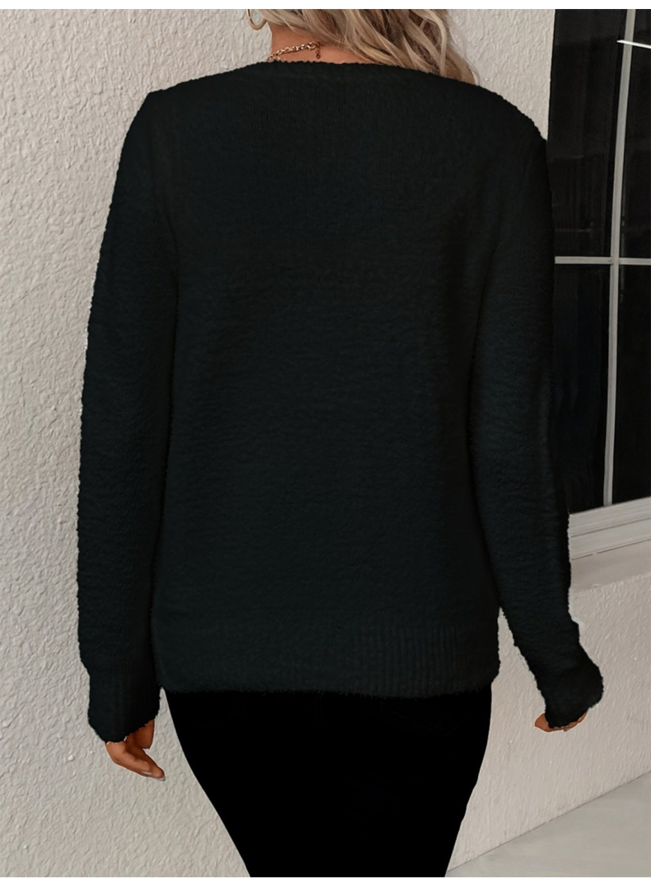 Kadın Uzun Kollu önden Düğmeli Kısa Triko Hırka