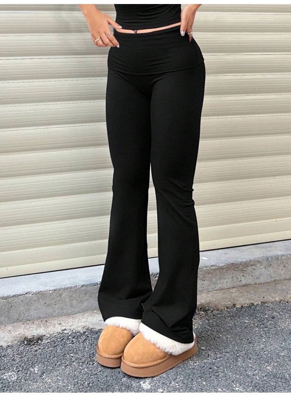 Kadın Geniş Korsaj Bel Detaylı Paçaya Doğru Geniş Yüksek Bel Dalgıç Pantolon