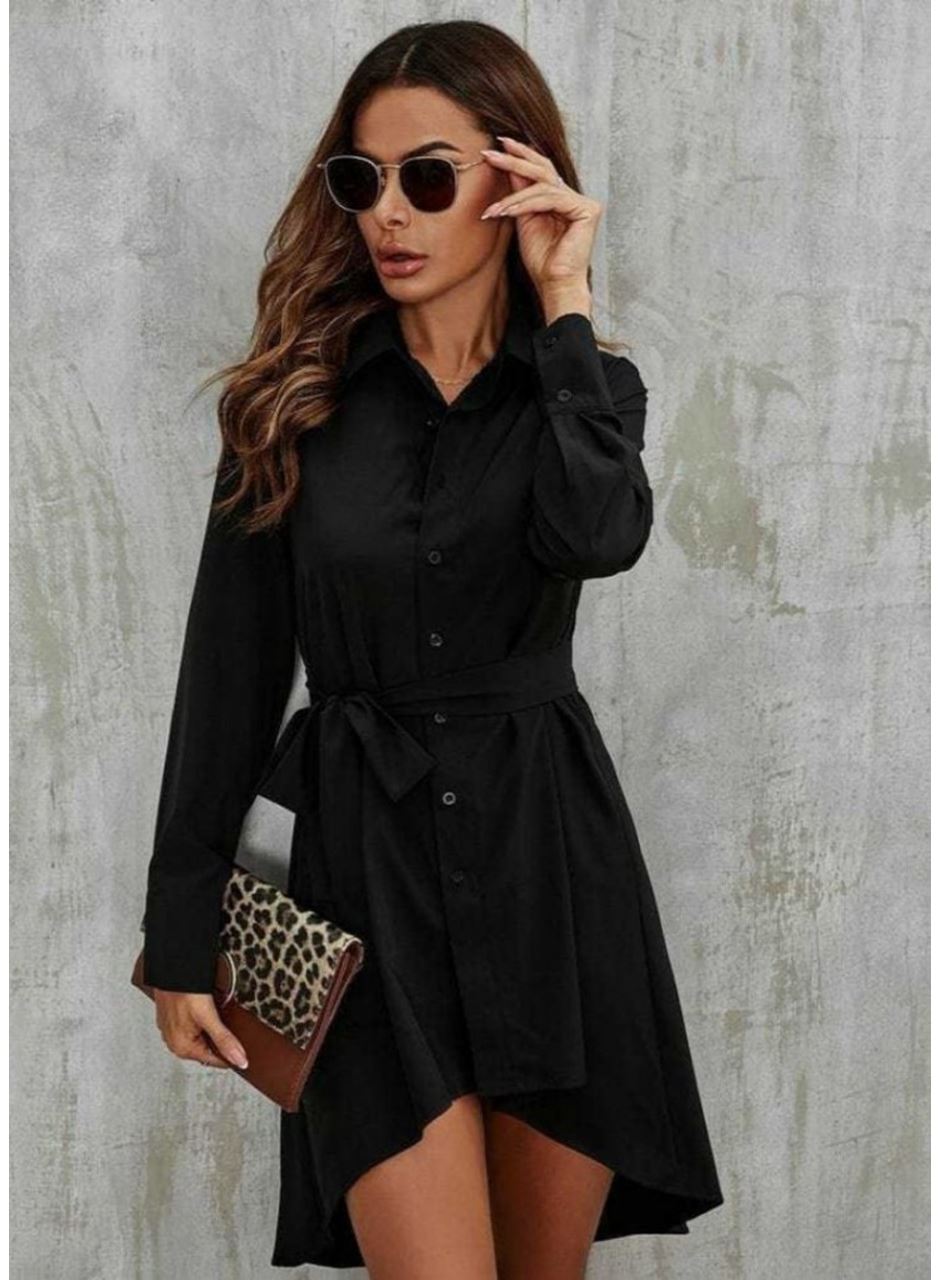 Kadın Uzun Kollu ön Kısım Kısım Arka Kısım Uzun Trikoton Gömlek Elbise