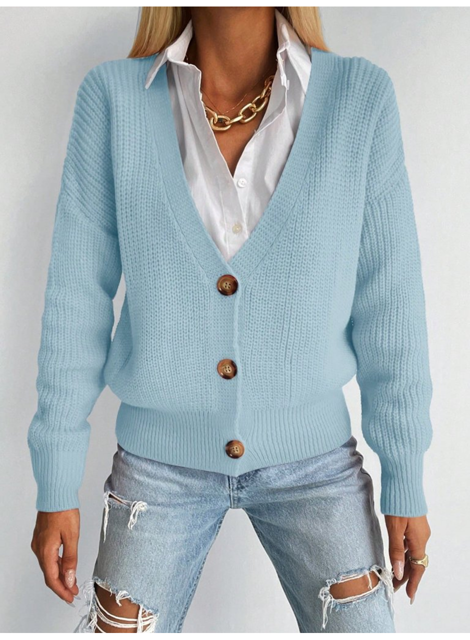 Düğme Detay Triko Bluz