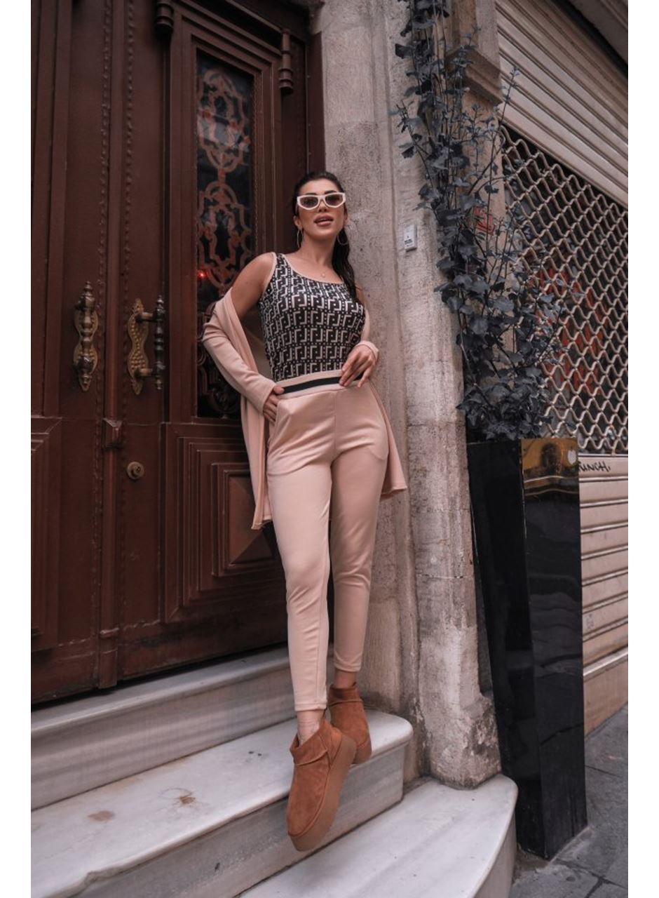 Kadın Uzun Kollu Krep üçlü Takım