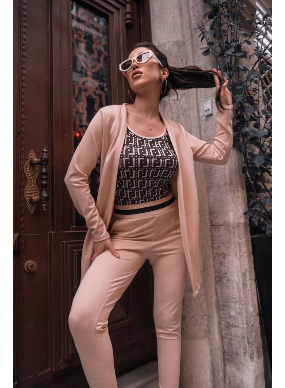 Kadın Uzun Kollu Krep üçlü Takım