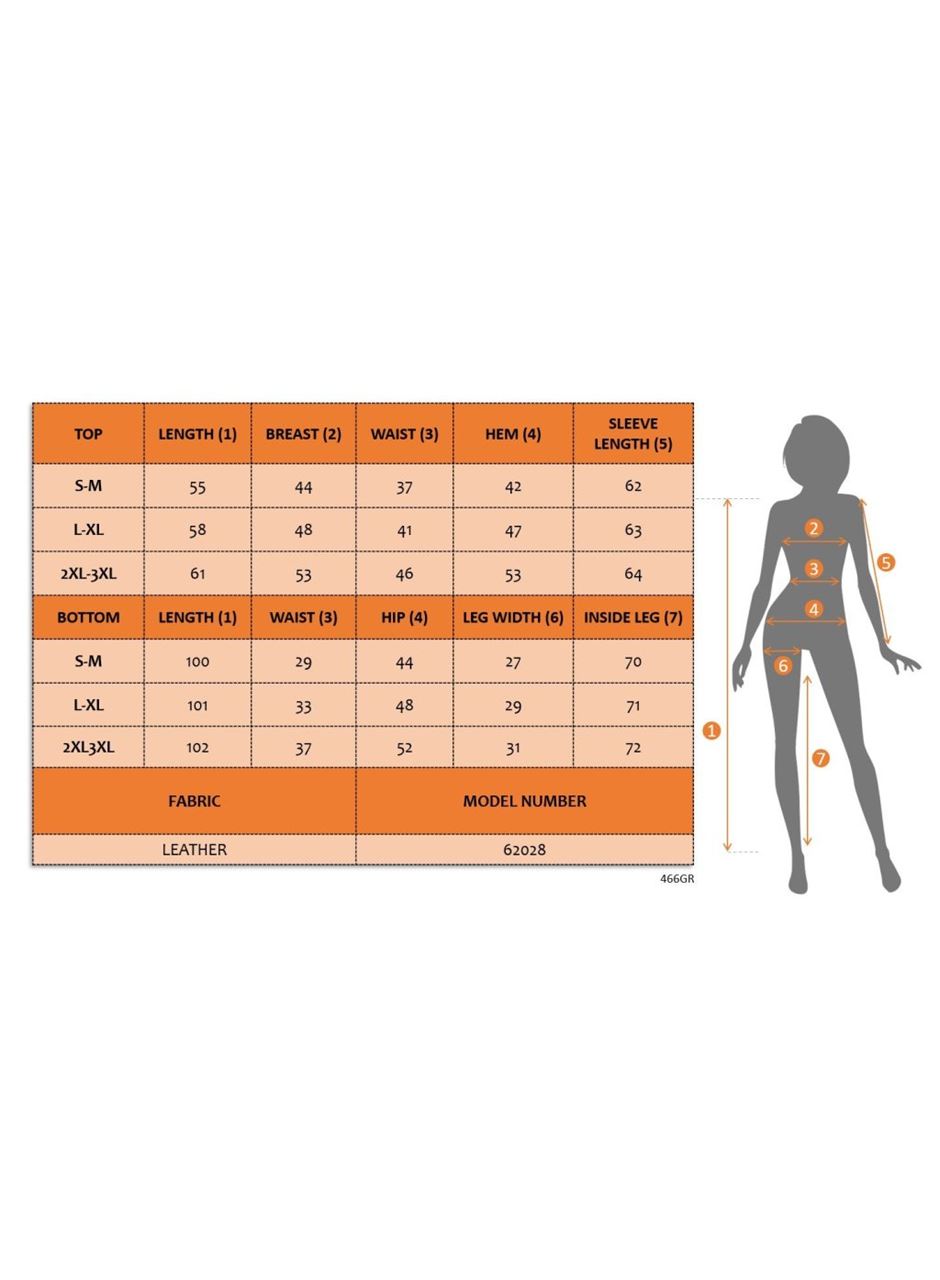Kadın Uzun Kollu önden Fermuarlı Kısa Deri Ceket Ve Pantolon Ikili Takım
