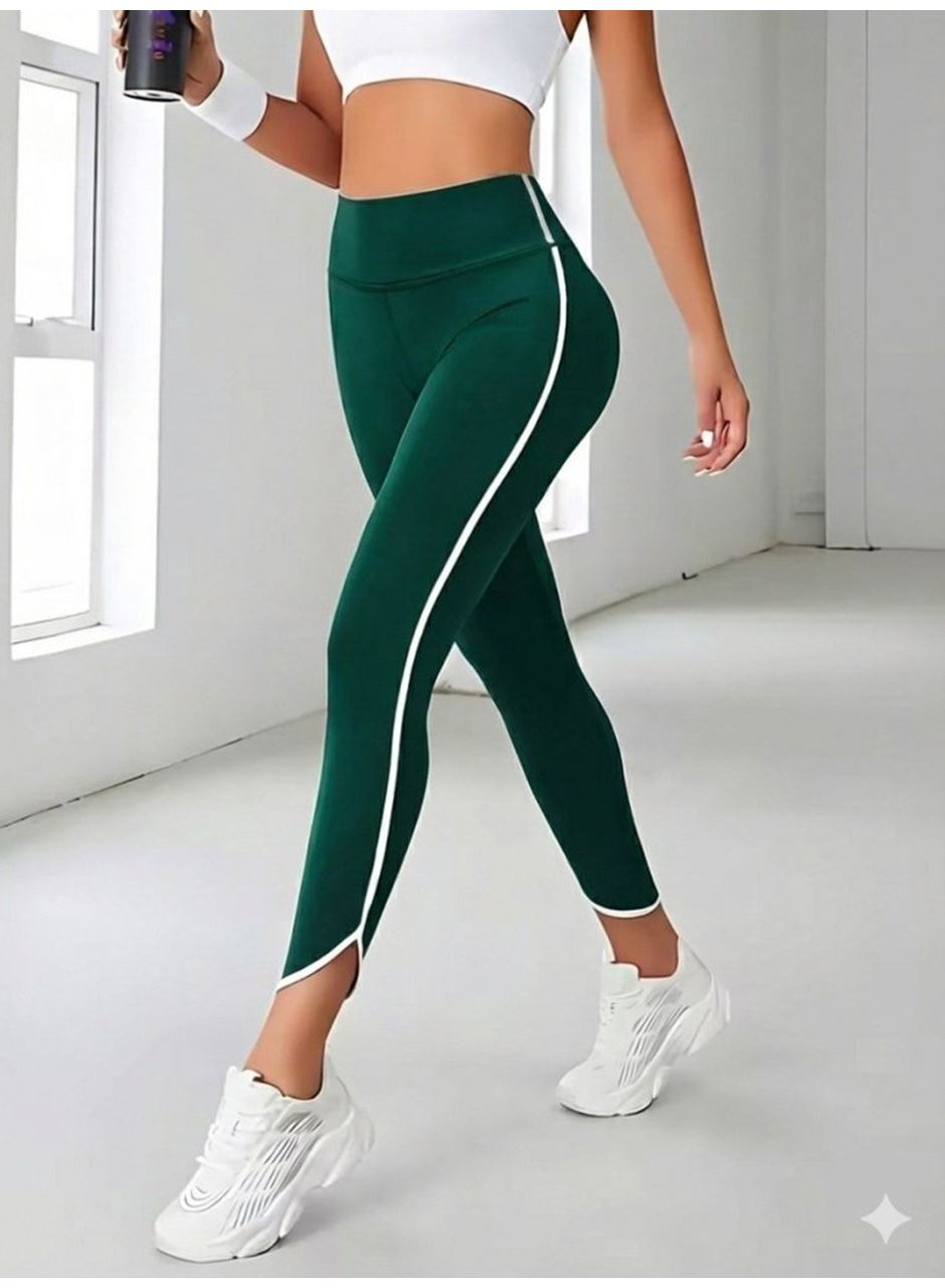 Kadın Yüksek Bel Yan şerit Detaylı Dalgıç Tayt