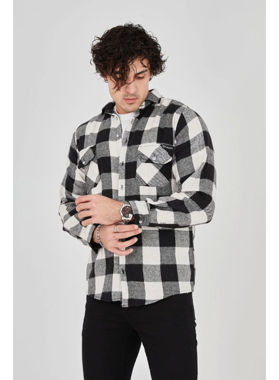 Erkek Uzun Kollu Oduncu Gömlek - Siyah