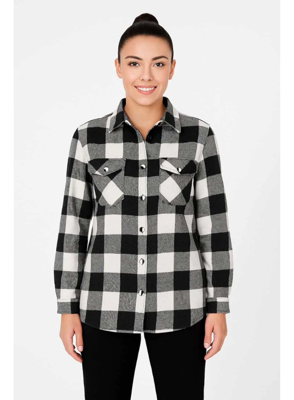 Uzun Kollu Oduncu Gömlek - Siyah