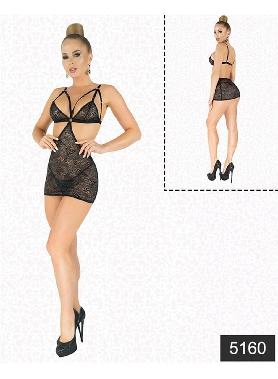 Simli Likralı  Dantel Babydoll
