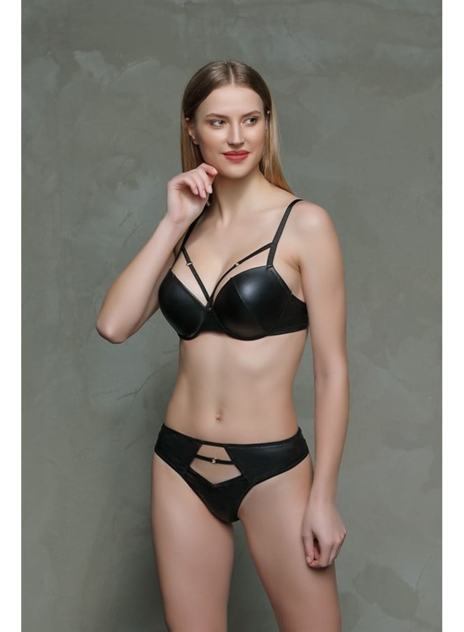 MOONLİGHT 322 Deri Görünümlü Destekli Sütyen Takımı