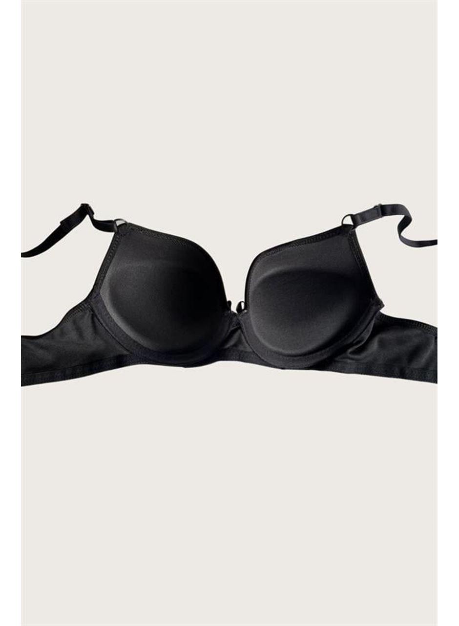 Mikro Kumaş Push Up Dolgulu Balenli Günlük Tek Destekli Sütyen