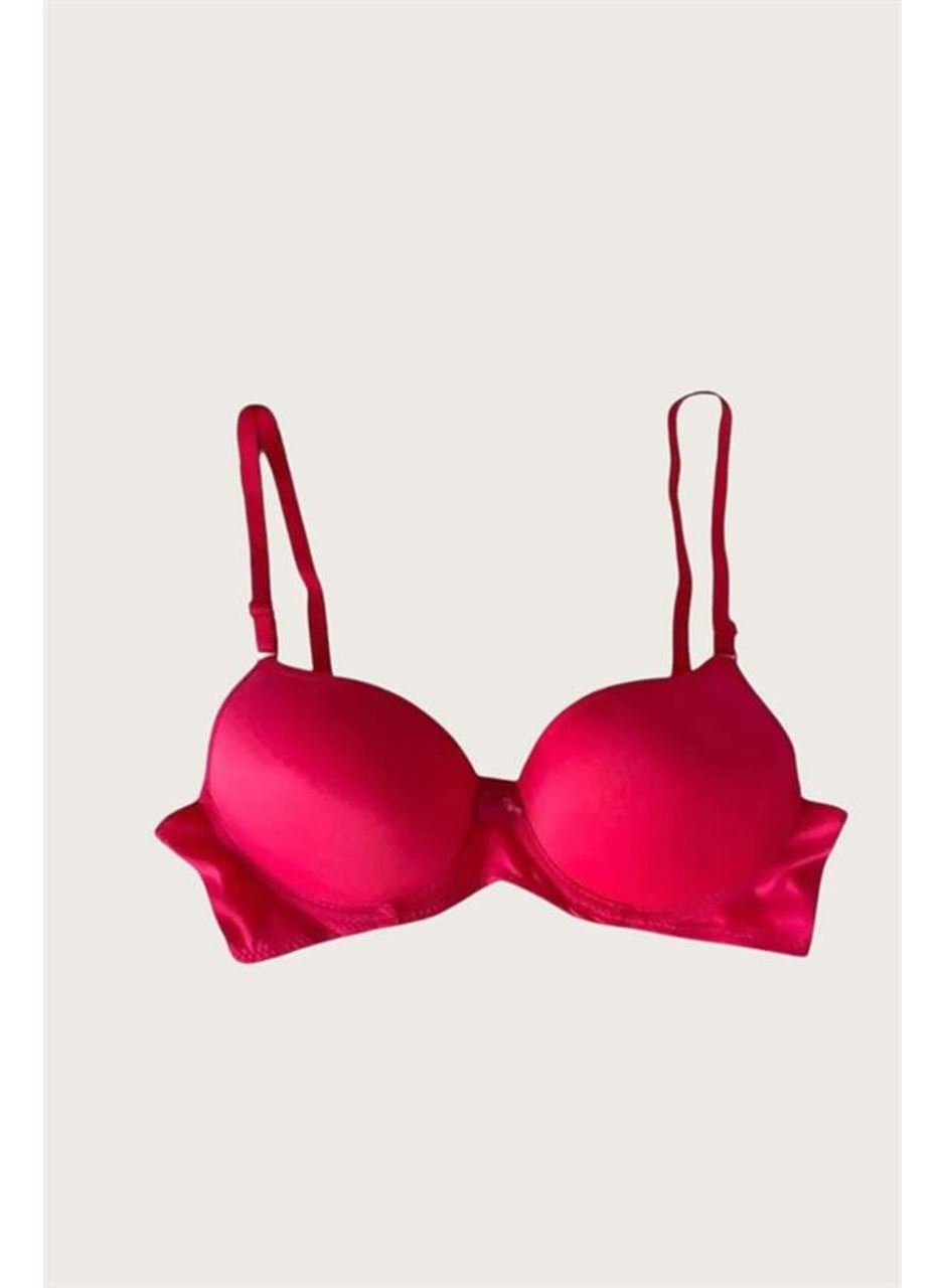 Mikro Kumaş Push Up Dolgulu Balenli Günlük Tek Destekli Sütyen