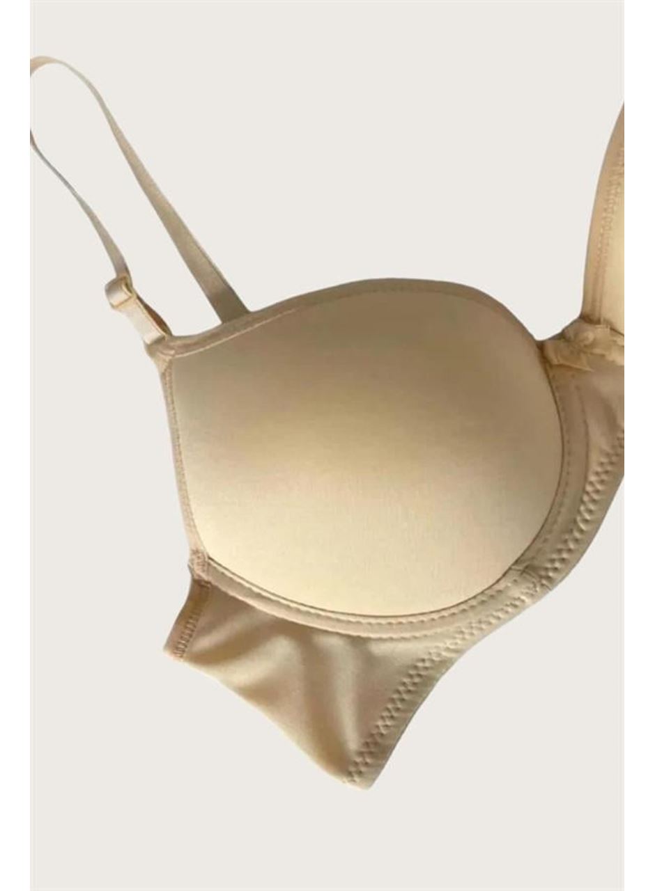 Mikro Kumaş Push Up Dolgulu Balenli Günlük Tek Destekli Sütyen