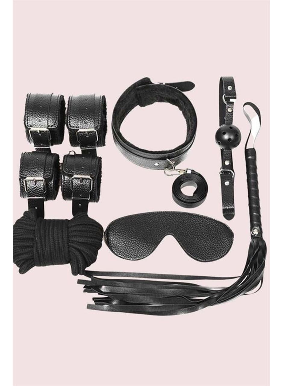 Kol Bacak İp Maske Kelepce Ağız Topu Kople Deri Set
