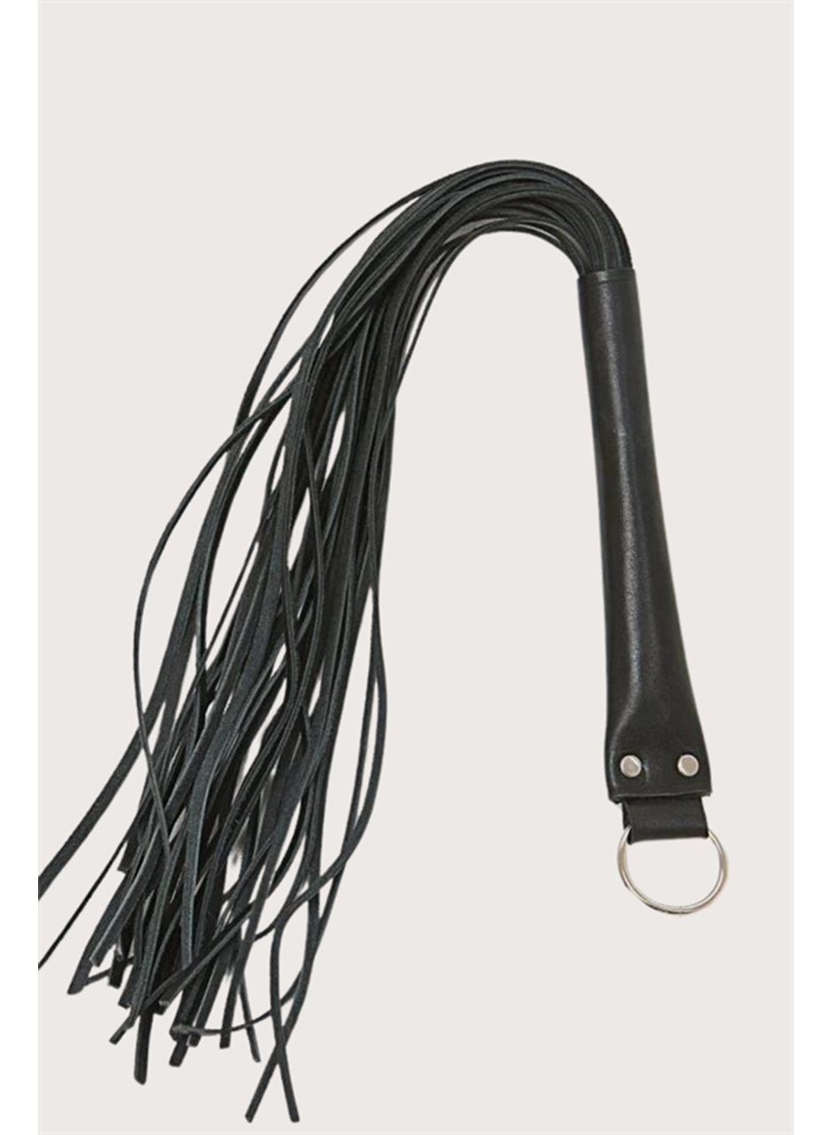 Deri Fantezi Harness Siyah Kırbaç