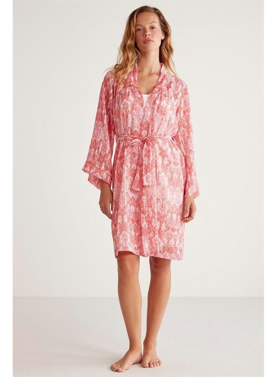 Penye Mood Desenli Sabahlık Takım