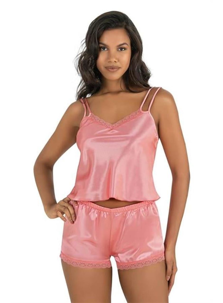 Mercan Saten Şort Takımı 9210