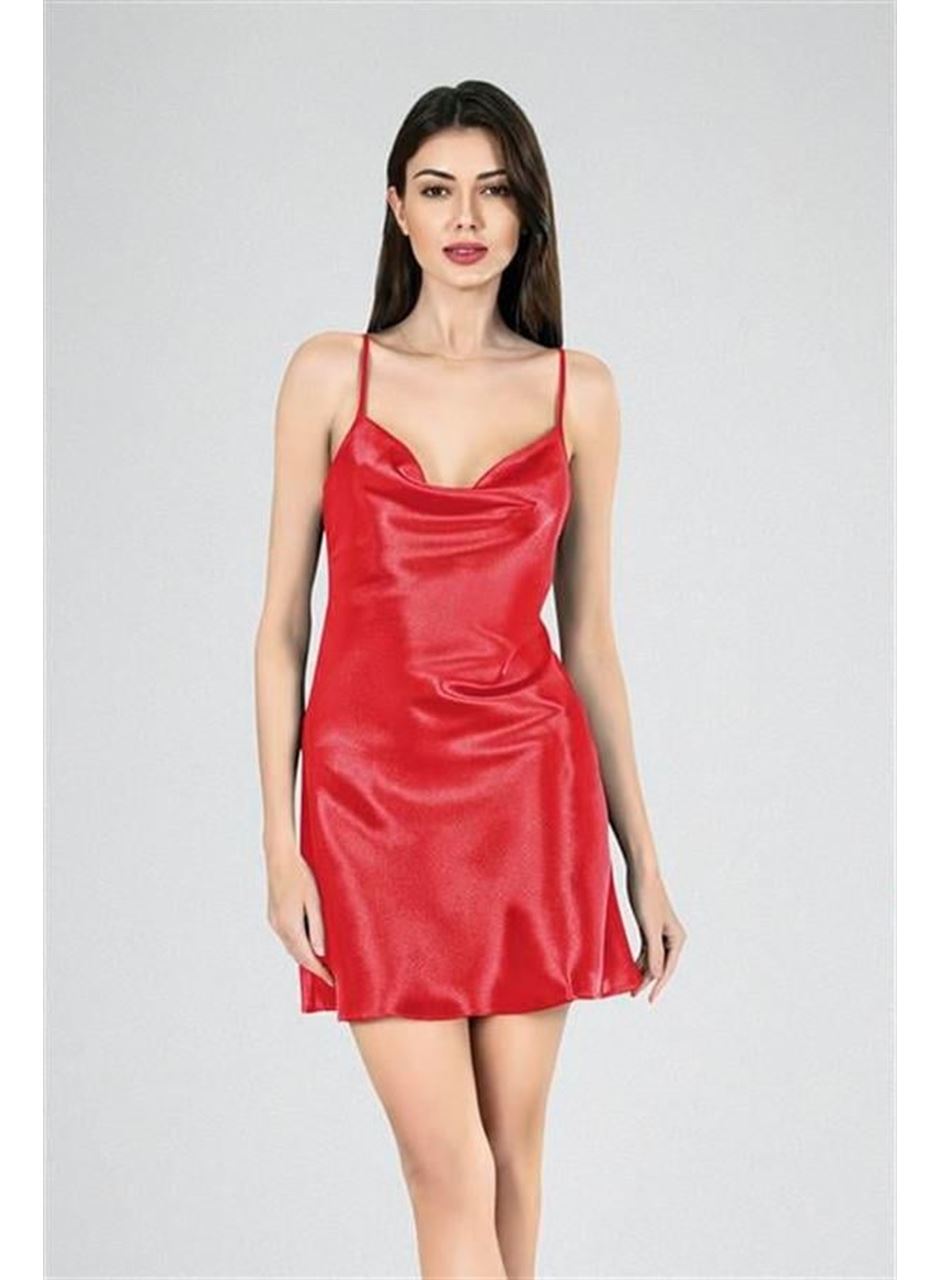 Kısa Gecelik Degaje  Kırmızı 7740