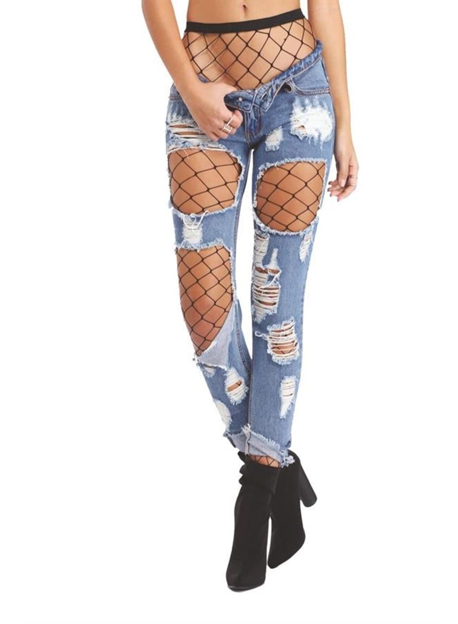 Siyah Fileli Külotlu Çorap