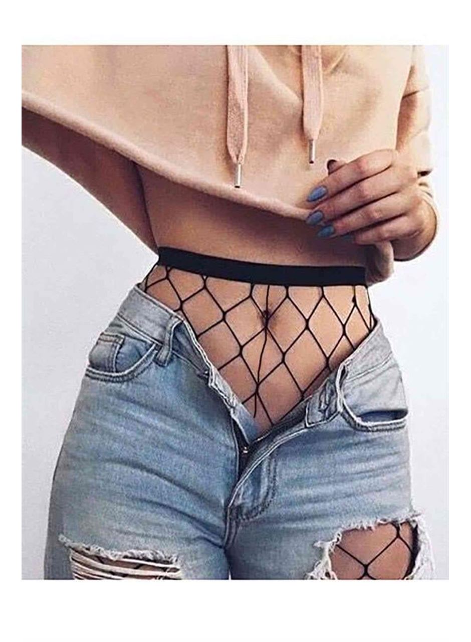 Siyah Fileli Külotlu Çorap