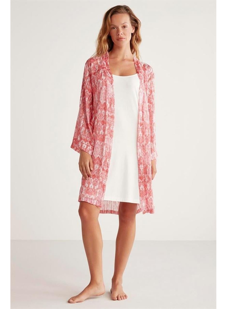 Penye Mood Desenli Sabahlık Takım