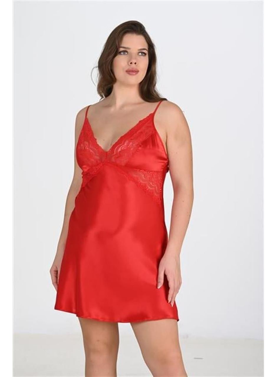 2'li Kırmızı Sabahlık Takımı Bigsize 6207