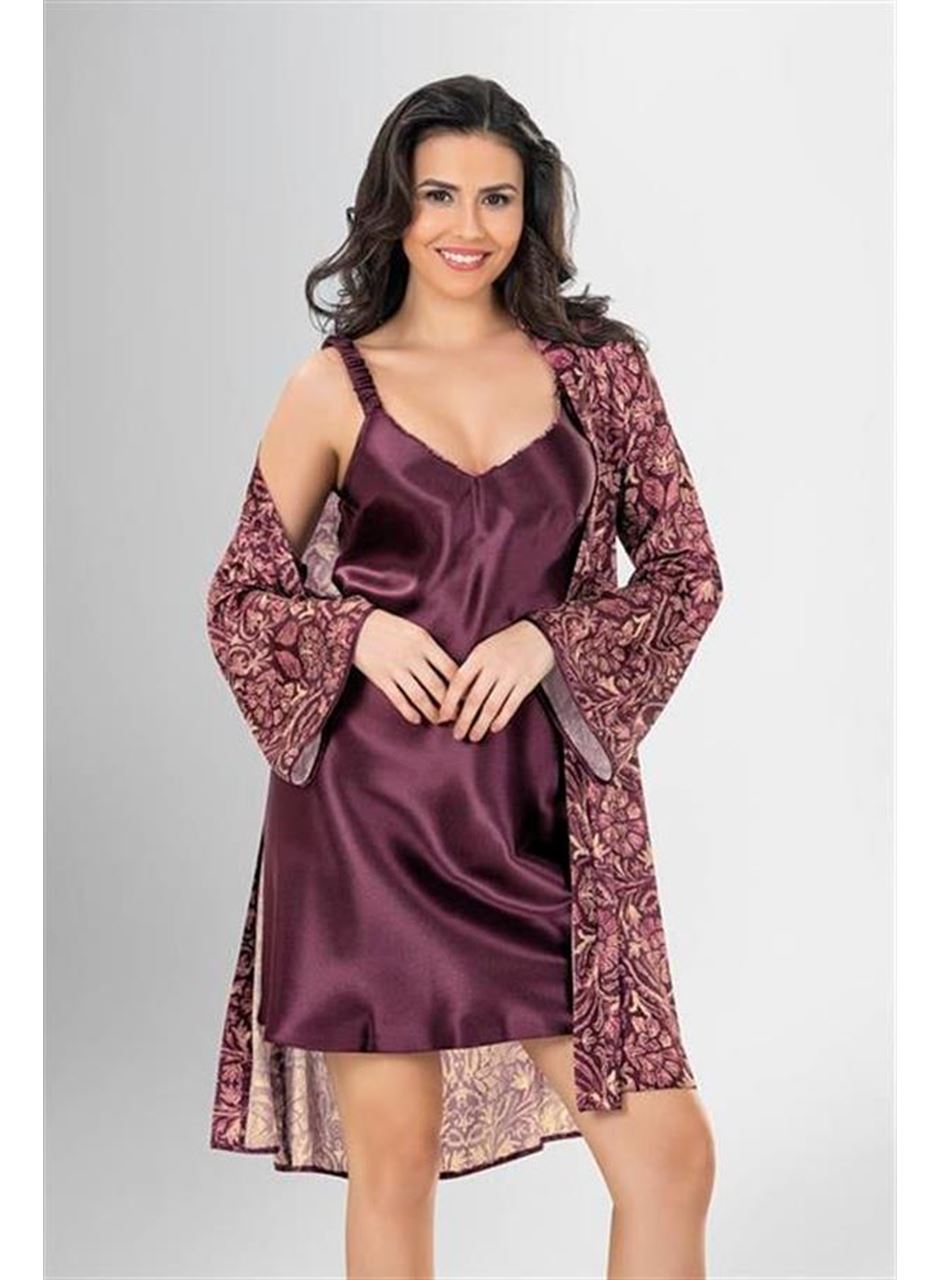 2 li Kısa Sabahlık Takımı Desenli