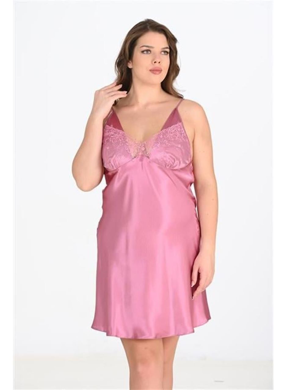 Büyük Beden 2li Gülkurusu Sabahlık Takımı Bigsize 6204