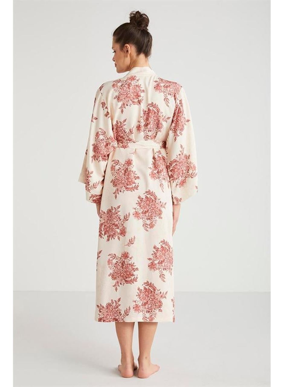 Catherine's %100  Viskon Çiçek Desen 2'li Sabahlık Gecelik Takımı
