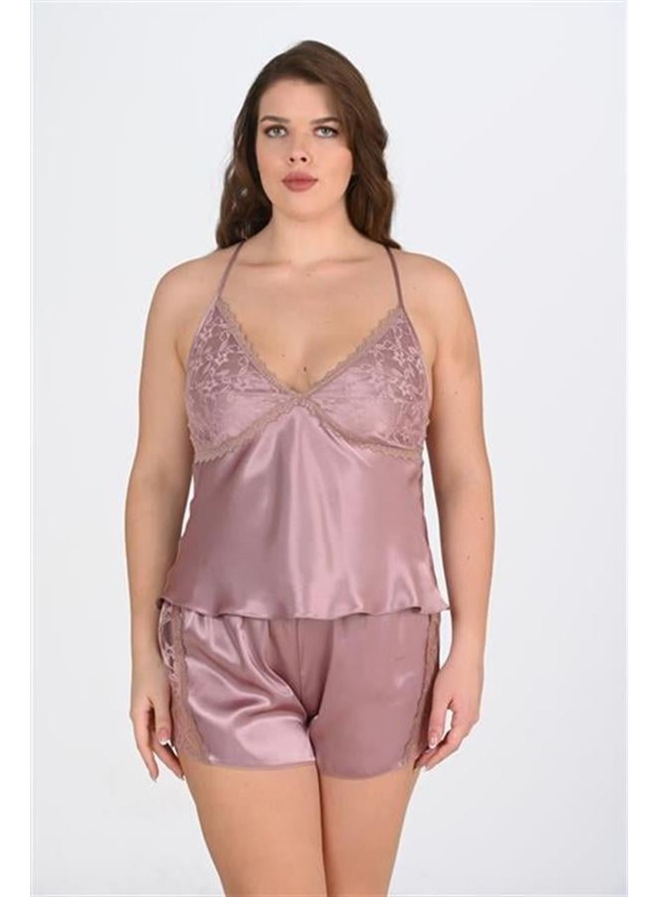 Büyük Beden Vizon Şort Takımı