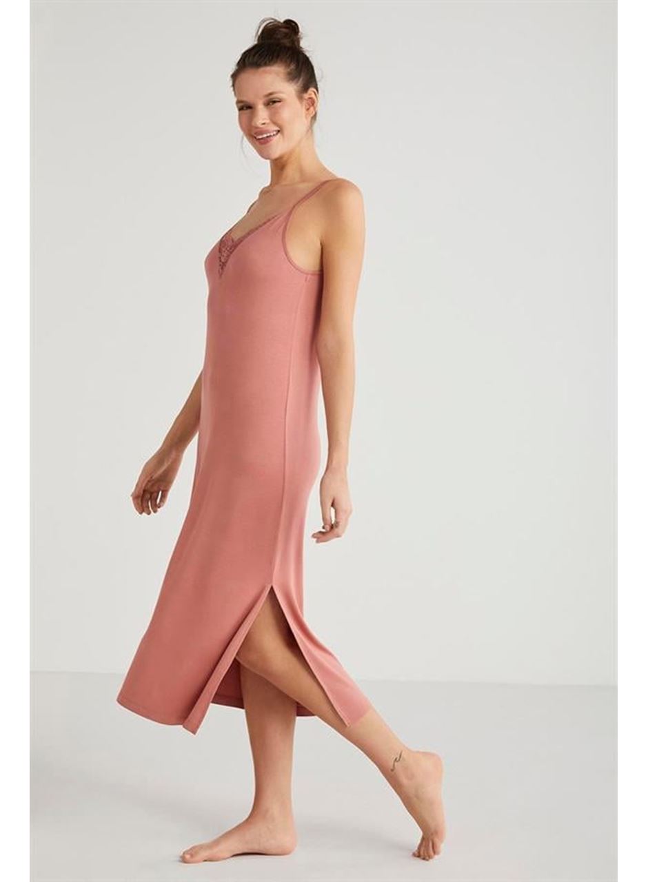 Catherine's %100  Viskon Çiçek Desen 2'li Sabahlık Gecelik Takımı