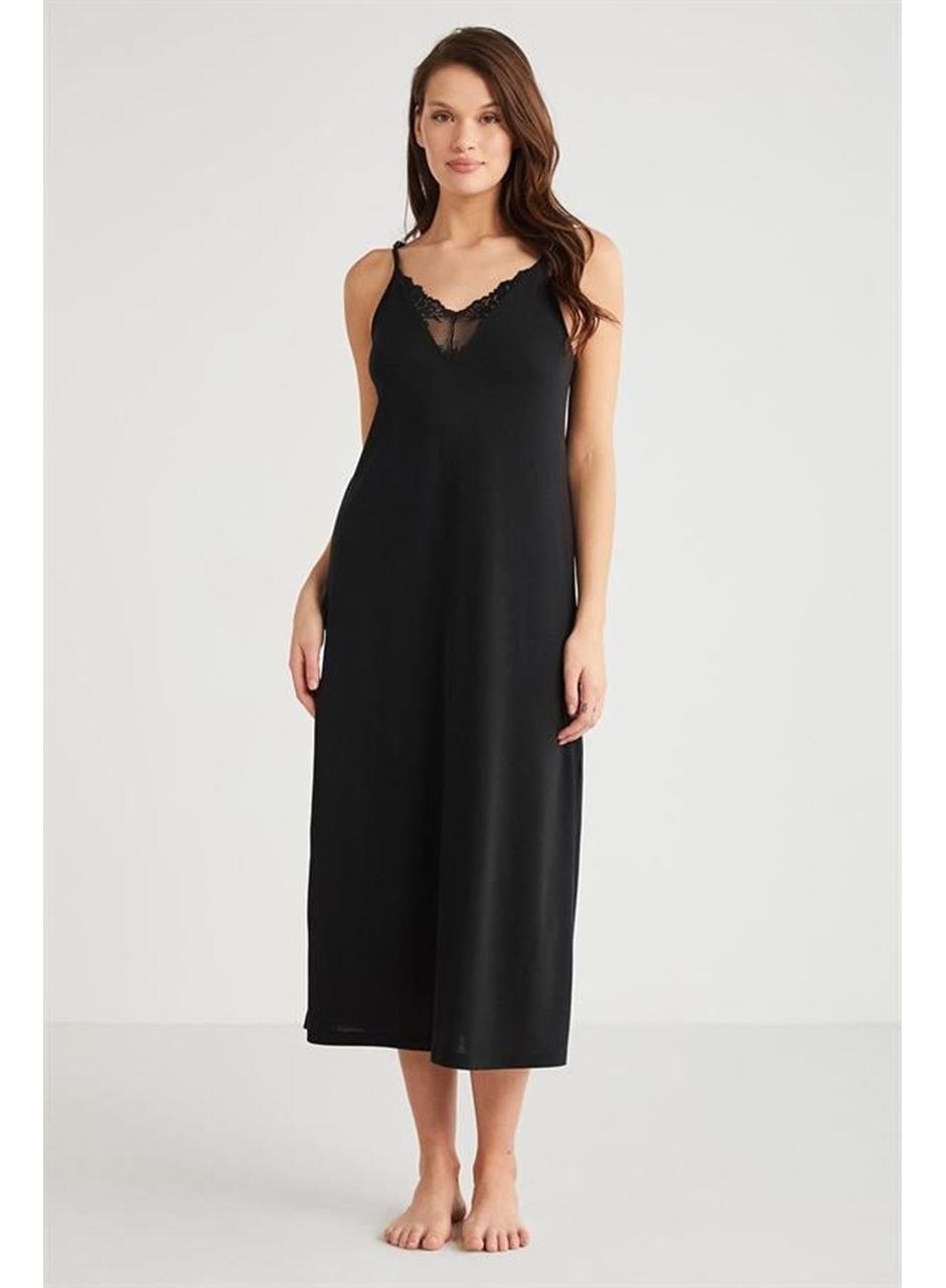 Penye Mood %100  Viskon Çiçek Desen 2'li Sabahlık Gecelik Takımı